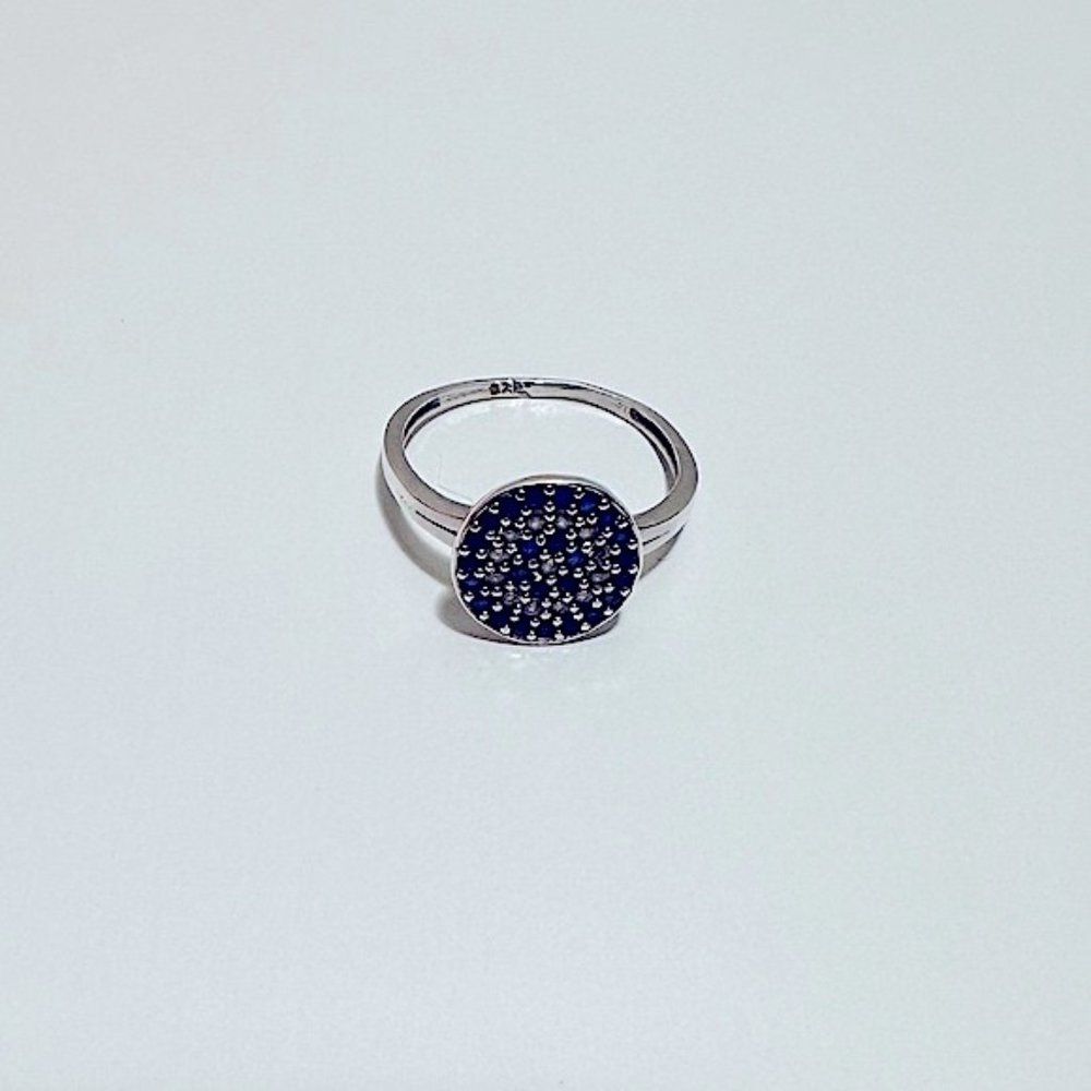 Bespoke Sterling Silver Evil Eye Ring Size 6 Vintage